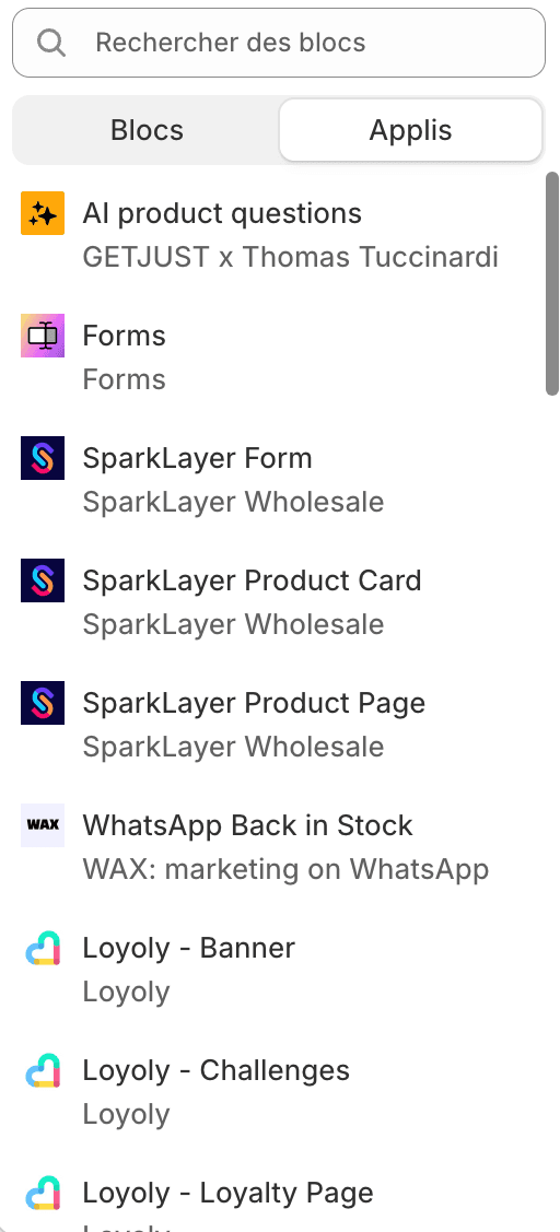 Select AI product questions from the Apps tab