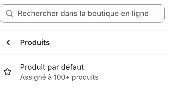 Select Products → Default product in the template picker